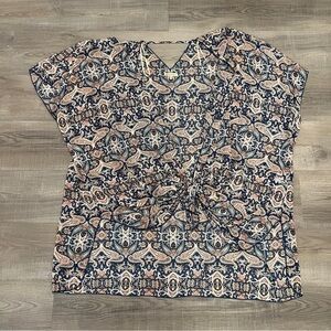 Women’s Open Front / Front Tie Allover Print Sheer Cover-up